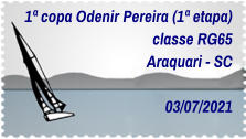 1ª copa Odenir Pereira (1ª etapa) classe RG65 Araquari - SC    03/07/2021