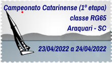 Campeonato Catarinense (1º etapa) classe RG65 Araquari - SC  23/04/2022 a 24/04/2022