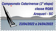 Campeonato Catarinense (1º etapa) classe RG65 Araquari - SC  23/04/2022 a 24/04/2022