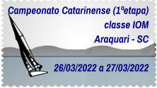 Campeonato Catarinense (1ªetapa) classe IOM Araquari - SC  26/03/2022 a 27/03/2022